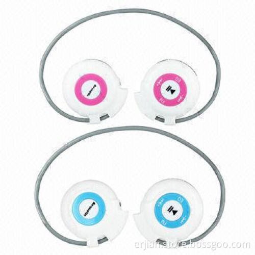 Neckband Headset, Supports MP3 Player with Micro SD Card Slot, FM Radio and Volume Control Keypad